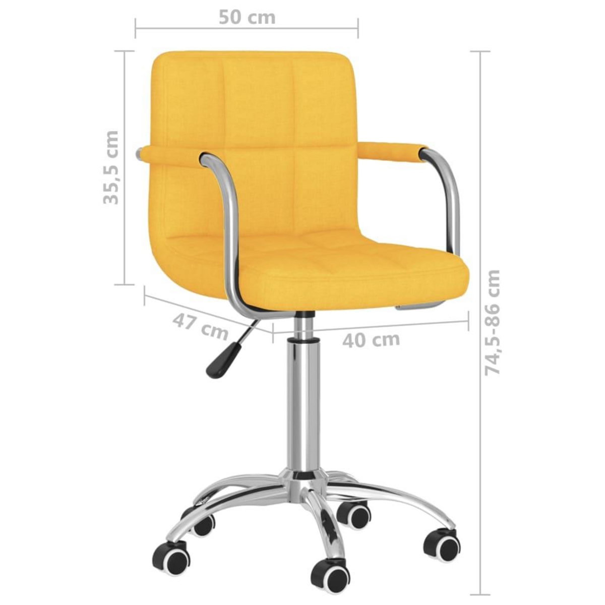 VIDAXL Chaise pivotante de bureau Jaune moutarde Tissu