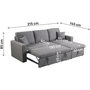 Voir la diapositive 3 : Habitat et Jardin Canapé d'angle convertible/ réversible avec coffre  Alain II  - 3 places - Gris clair