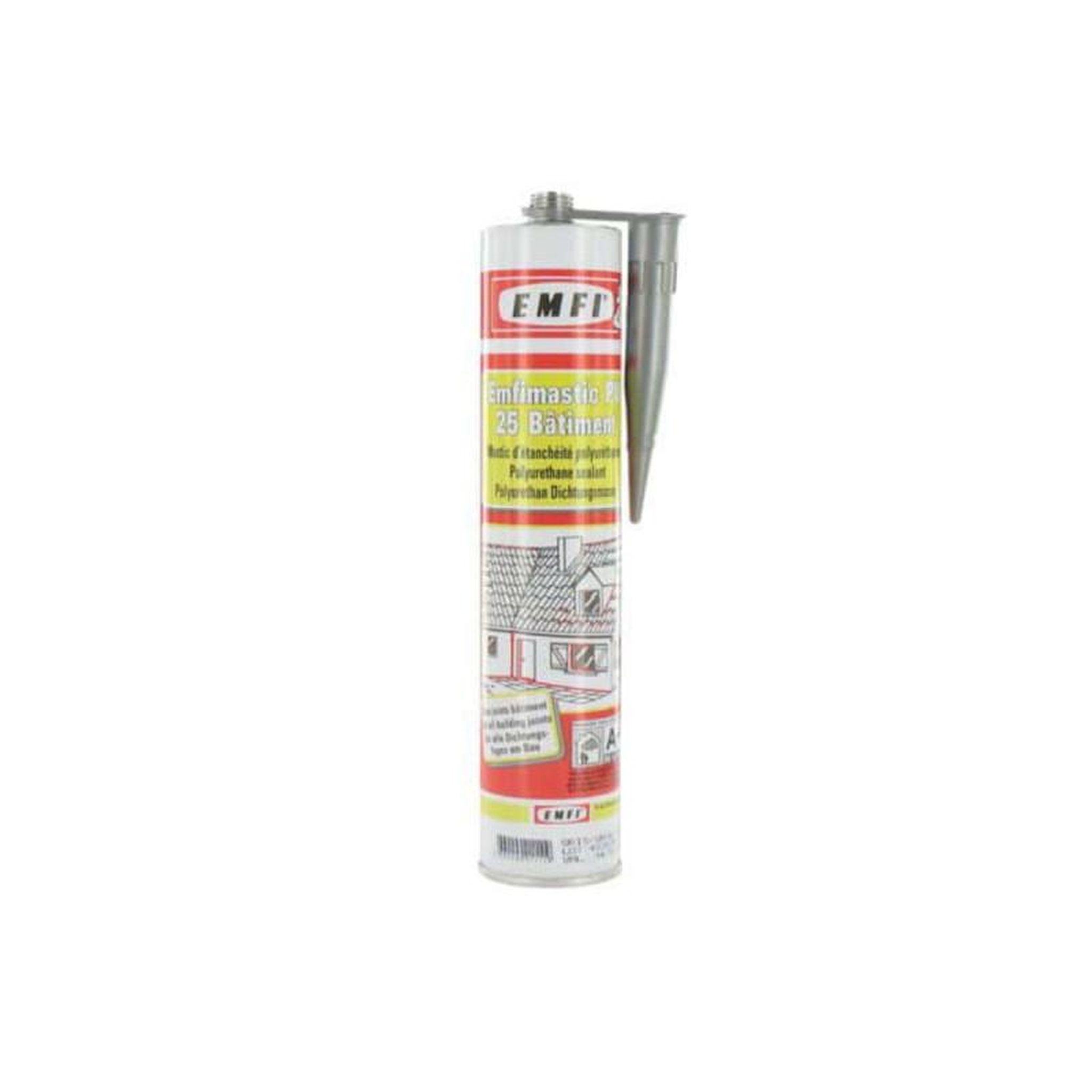 EMFI Mastic polyuréthane gris EMFI PU 25 bâtiment 300ml