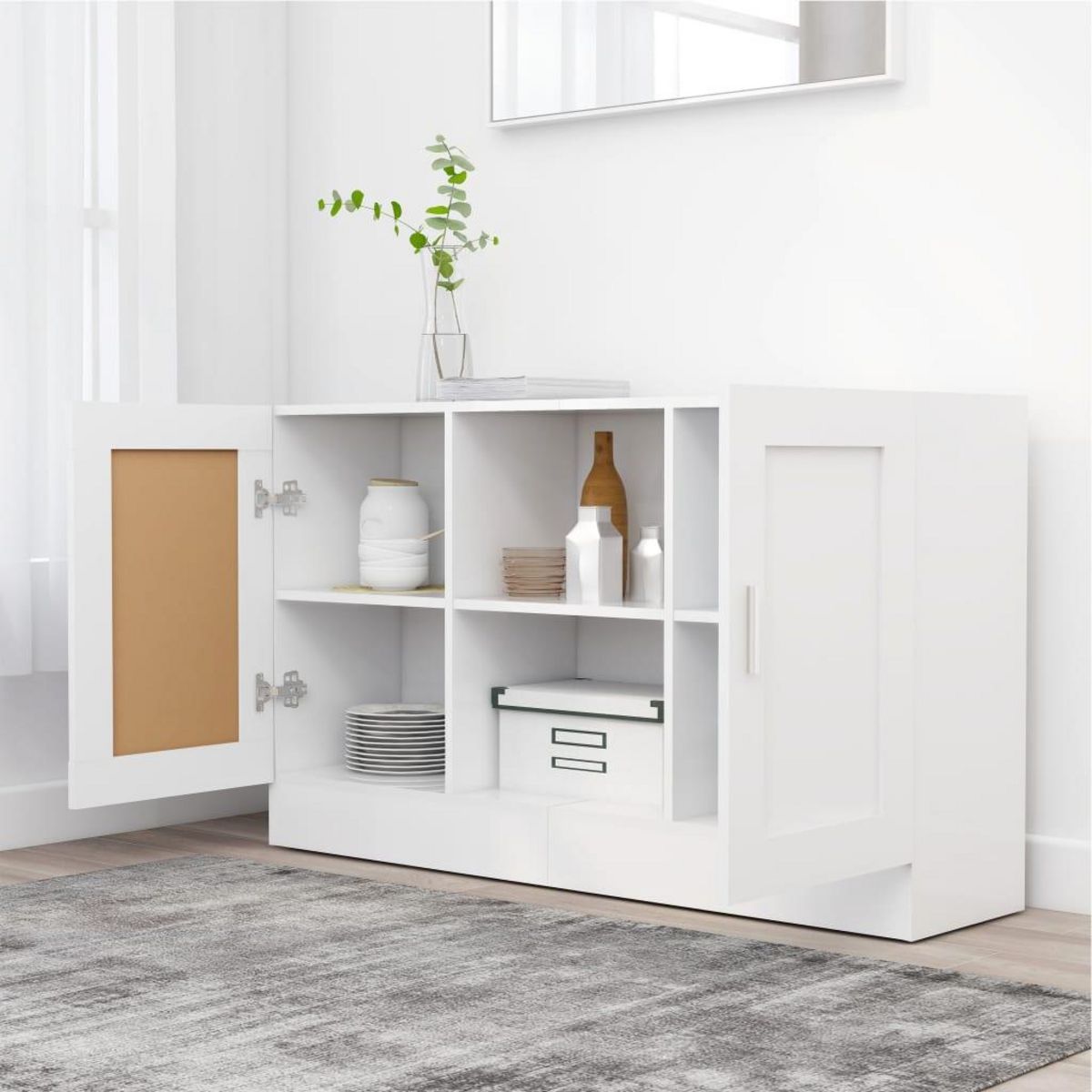 VIDAXL Buffet Blanc 120x30,5x70 cm Bois d'ingenierie