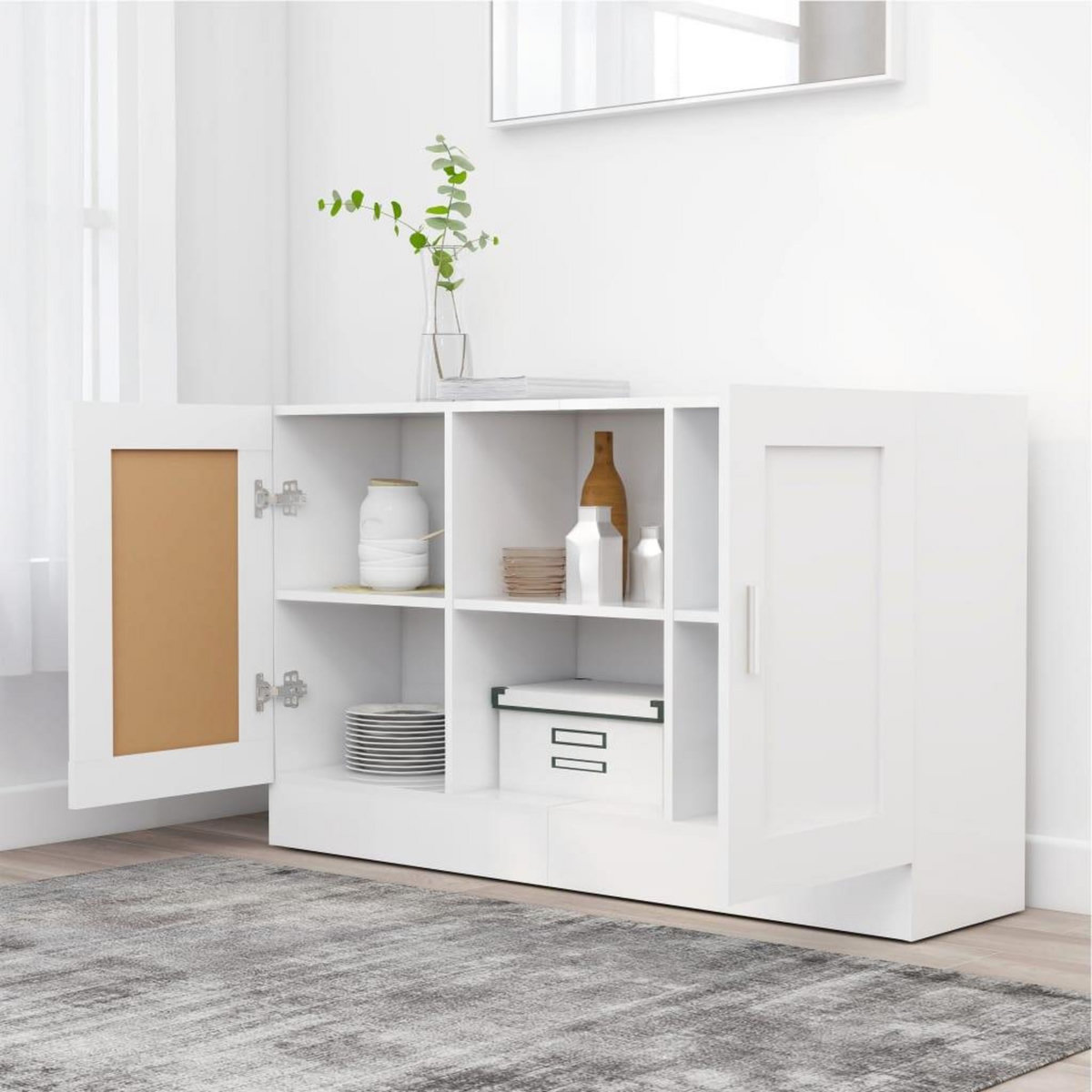 VIDAXL Buffet Blanc 120x30,5x70 cm Bois d'ingenierie