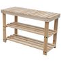 Voir la diapositive 2 : VIDAXL Etagere a chaussures 2 en 1 avec dessus banc 2 pcs Bois massif