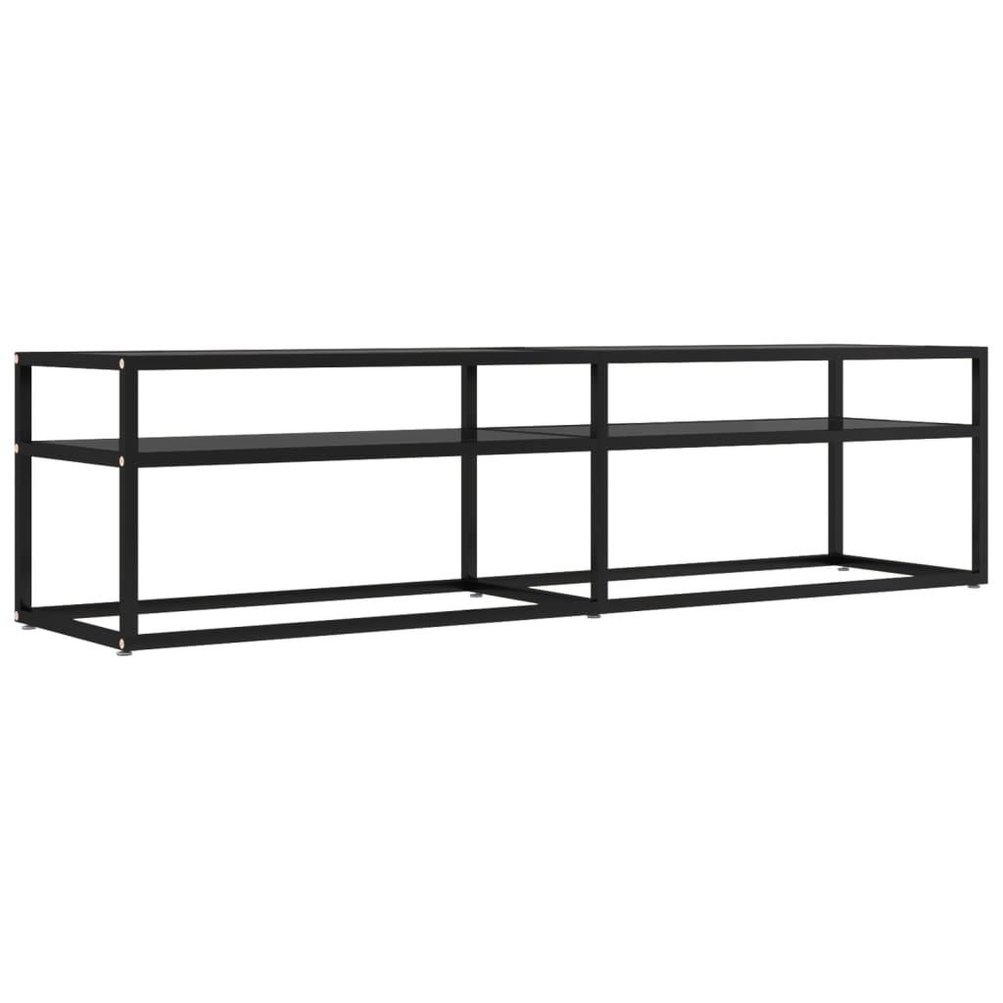 Voir la diapositive 2 : VIDAXL Meuble TV noir 160x40x40,5 cm verre trempe