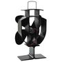 Voir la diapositive 3 : VIDAXL Ventilateur de poele alimente par chaleur 4 pales Noir