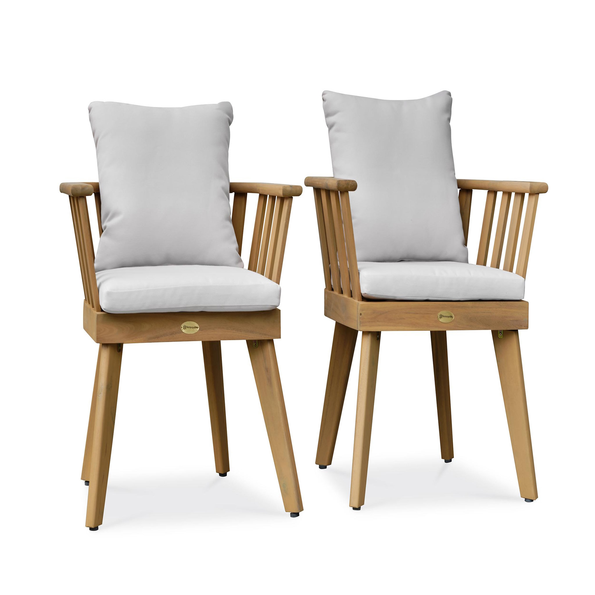DCB GARDEN Lot de 2 fauteuils de jardin avec coussins