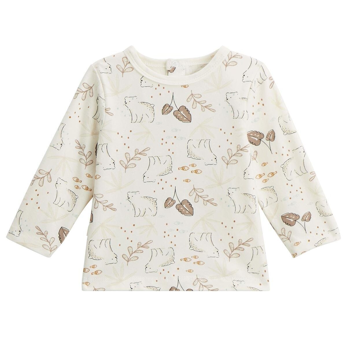 Petit Béguin Ensemble salopette bébé en sherpa et t-shirt Câlins