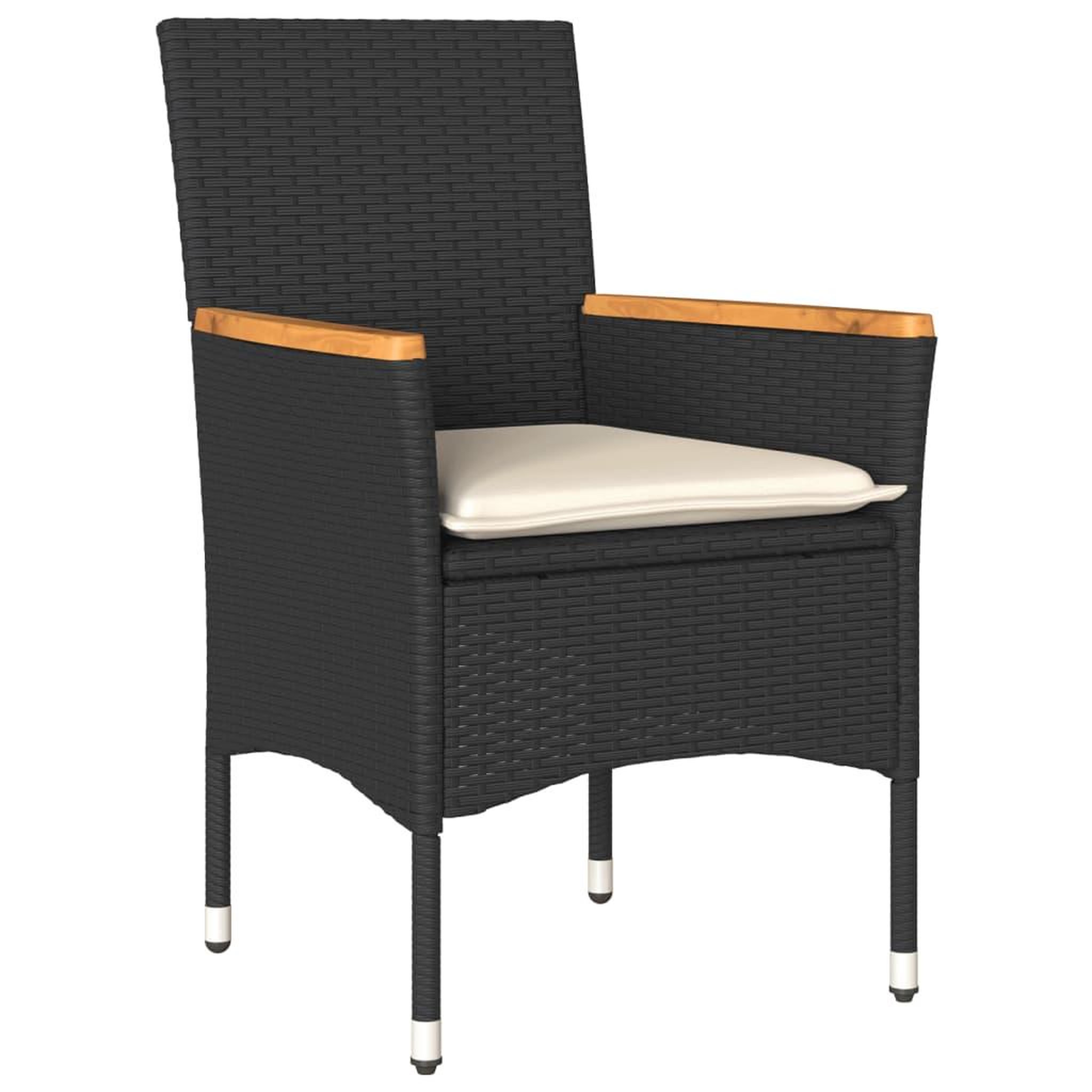 Voir la diapositive 3 : VIDAXL Ensemble a manger de jardin et coussins 5 pcs noir rotin verre