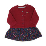 ELLE EST OU LA MER Robe Marine/Fuchsia à fleurs Fille EOM Emini. Coloris disponibles : Rose