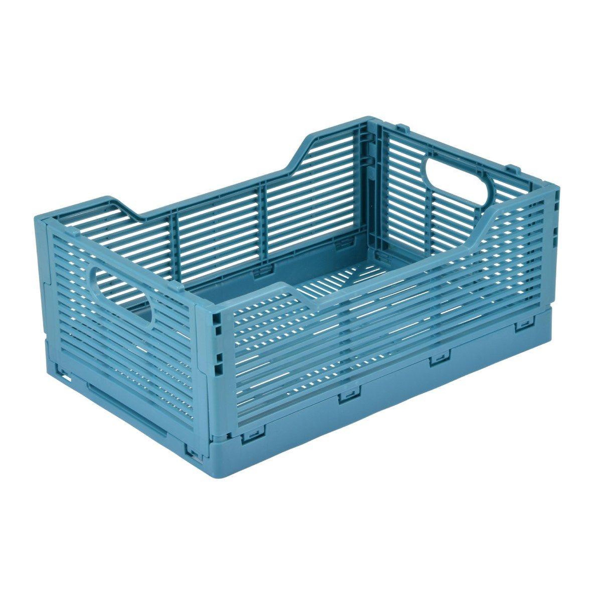 HOMEA Cagette pliable & empilable  emilie  30cm bleu minéral