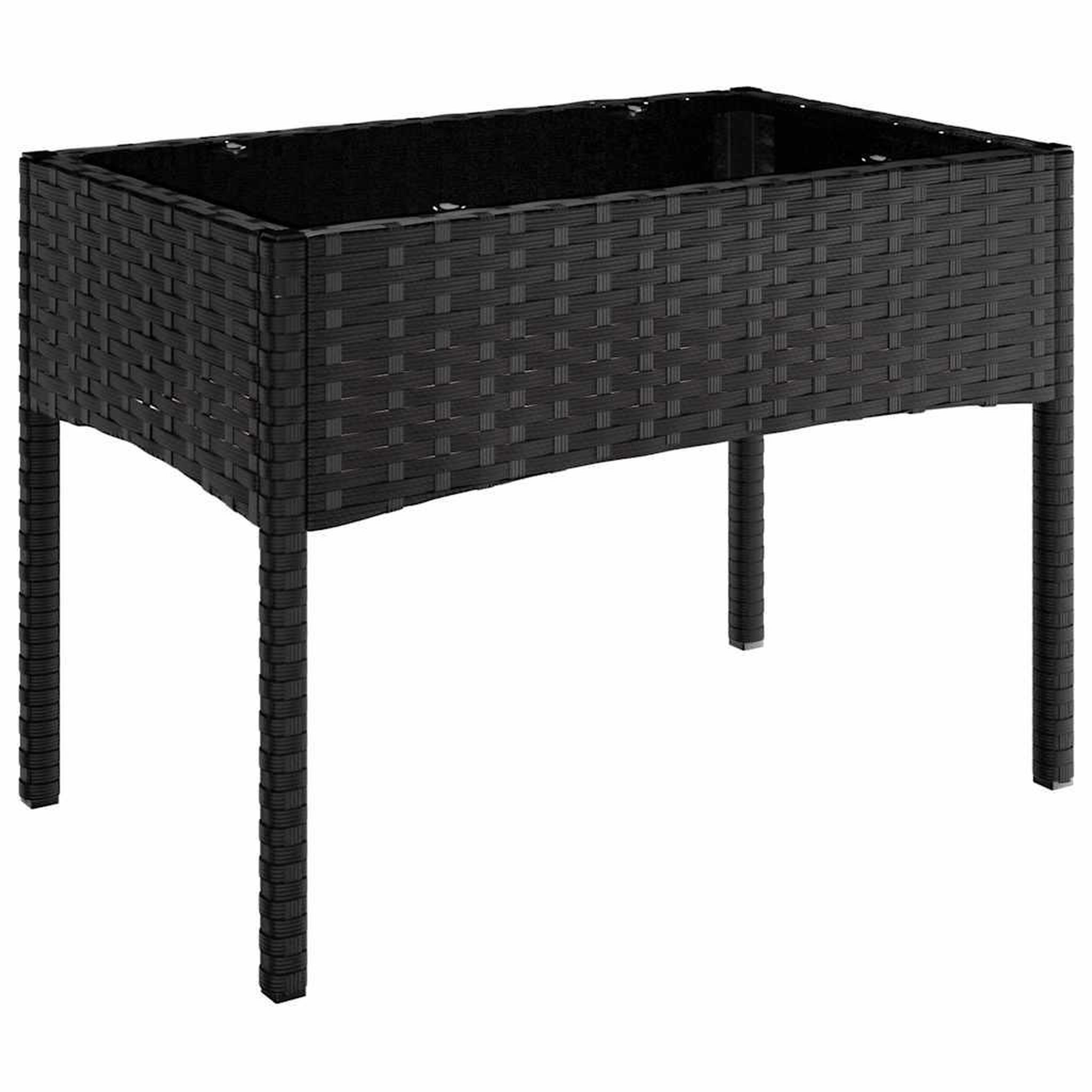 Voir la diapositive 4 : VIDAXL Salon de jardin 4 pcs avec coussins Noir Resine tressee