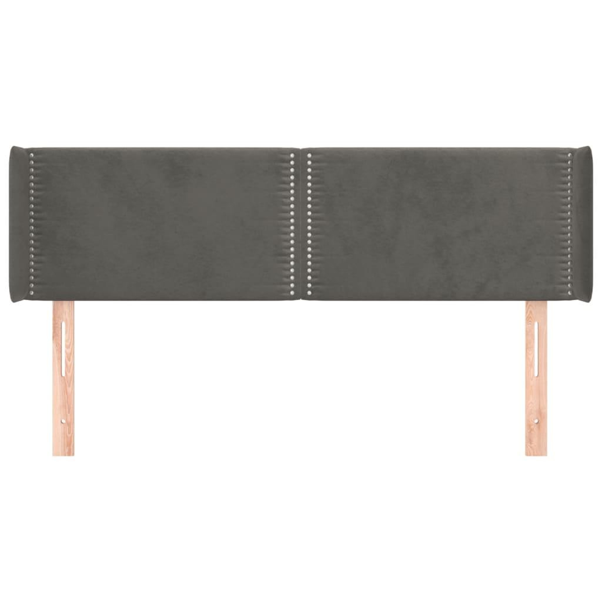 Voir la diapositive 3 : VIDAXL Tete de lit avec oreilles Gris fonce 147x16x78/88 cm Velours