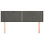 Voir la diapositive 3 : VIDAXL Tete de lit avec oreilles Gris fonce 147x16x78/88 cm Velours