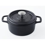 Invicta Cocotte ronde en fonte émaillée 22cm noir - 402221