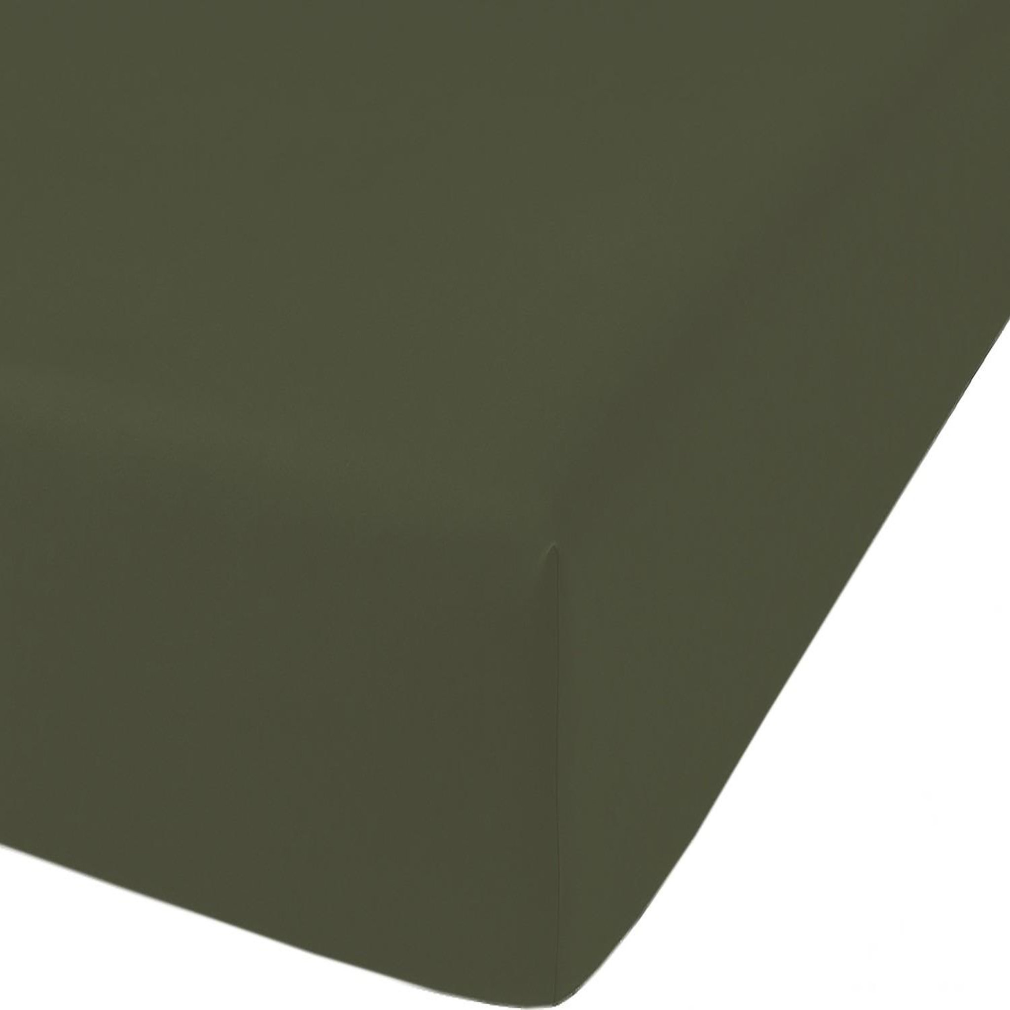 Home collection Drap housse percale de coton - kaki. Coloris disponibles : Vert