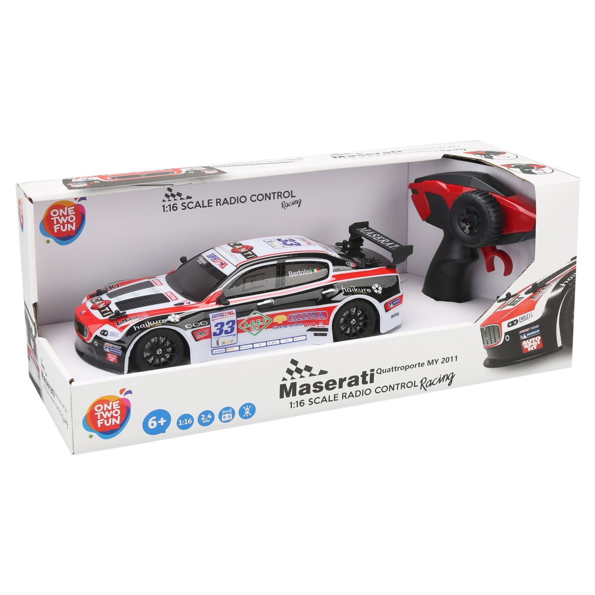 One Two Fun Voiture radiocommandée license racing Masérati échelle 1/16e