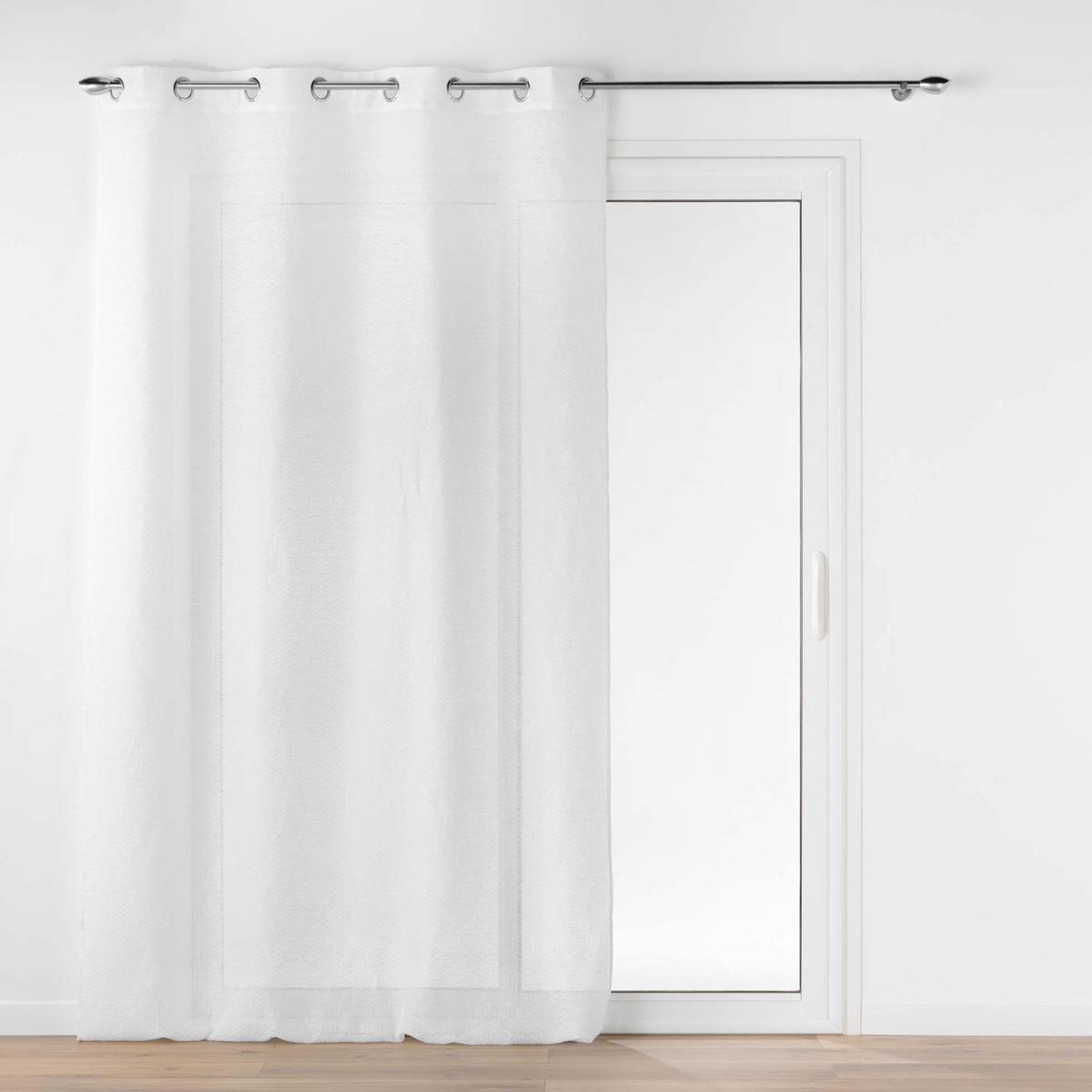 Douceur d'Intérieur Rideau voilage jacquard  ophelia  140x280cm blanc