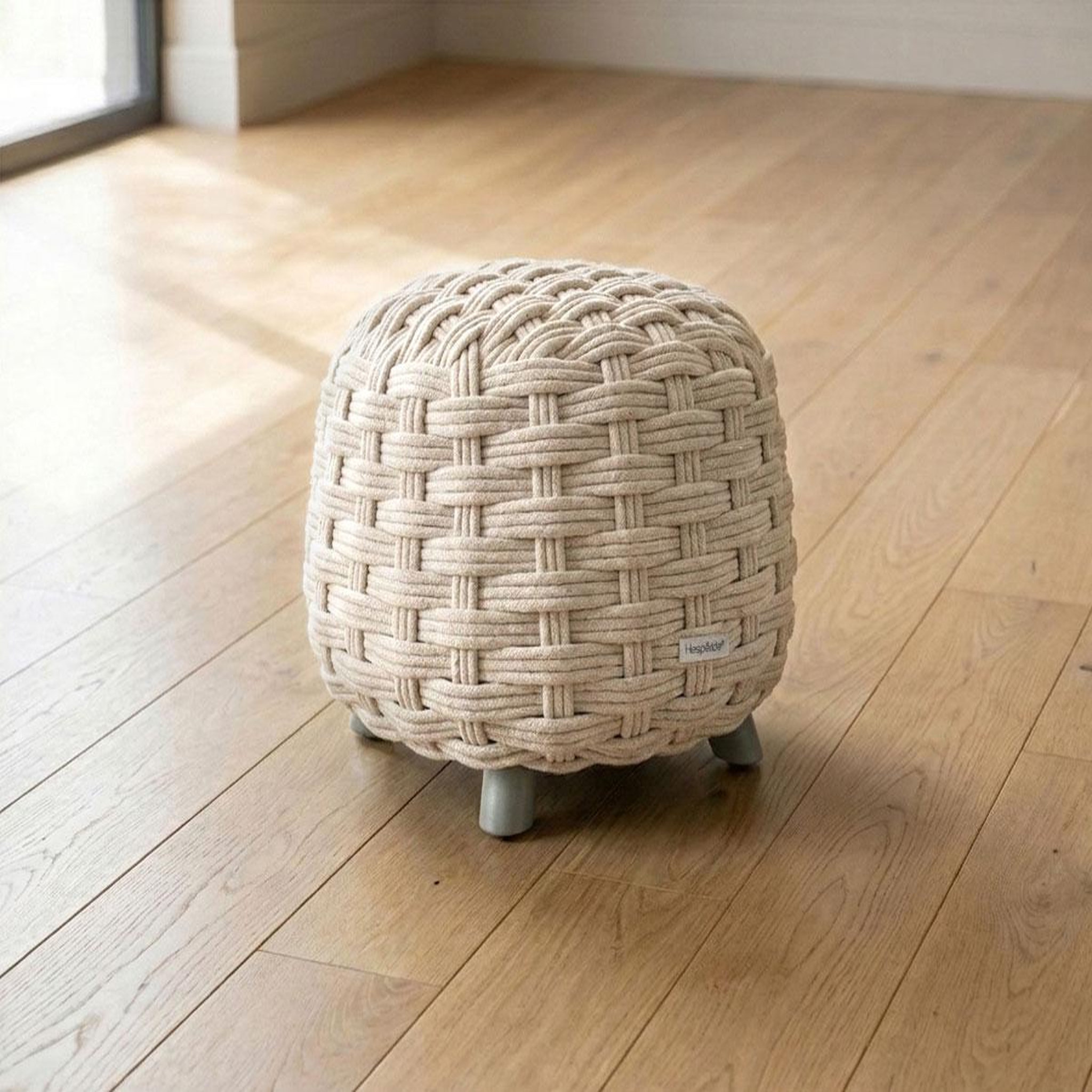 Voir la diapositive 2 : HESPERIDE Pouf obbae pour salon de jardin, en maille synthétique lin - hespéride