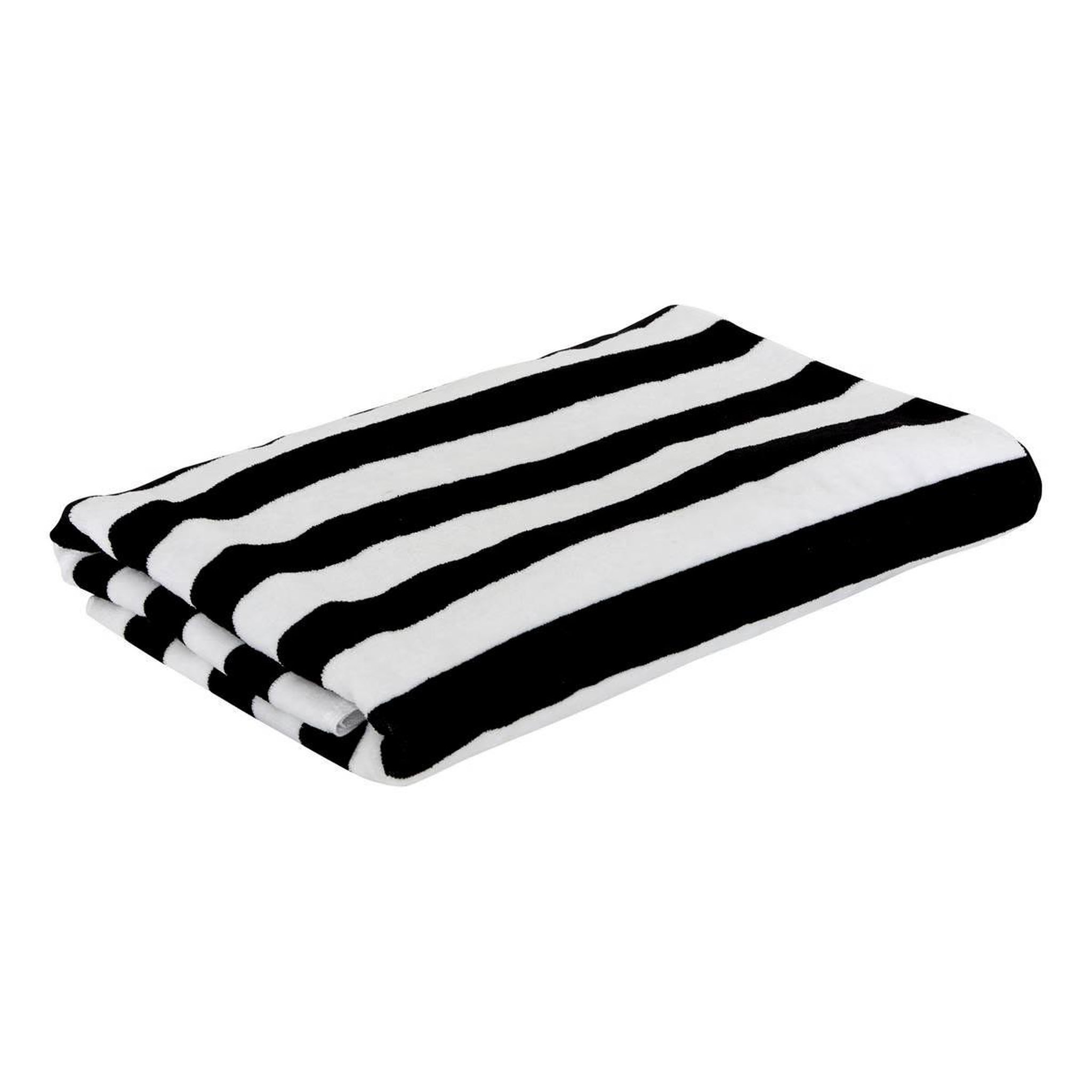 ATMOSPHERA Drap de bain à rayures  the palm resort  90x180cm noir et blanc