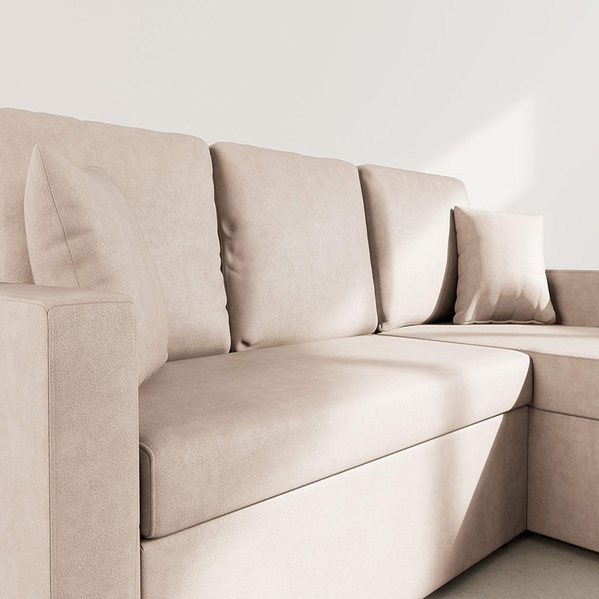 Voir la diapositive 4 : BEST MOBILIER Cyrus - canapé d'angle réversible 4 places - convertible avec coffre - en simili