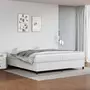 VIDAXL Sommier a lattes de lit avec matelas Blanc 200x200cm Similicuir