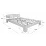Voir la diapositive 3 : HomeStyle4U Lit double en bois futon 140x200 bois naturel