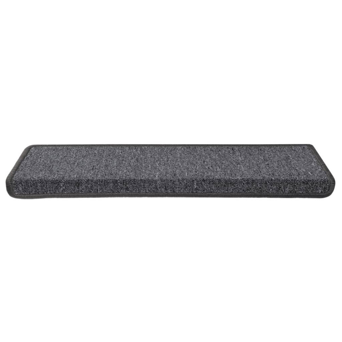 VIDAXL Tapis d'escalier 15 pcs 65x21x4 cm Gris et noir