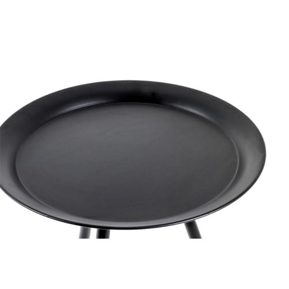 Paris Prix Table d'Appoint Design en Métal  Laqué  54cm Noir