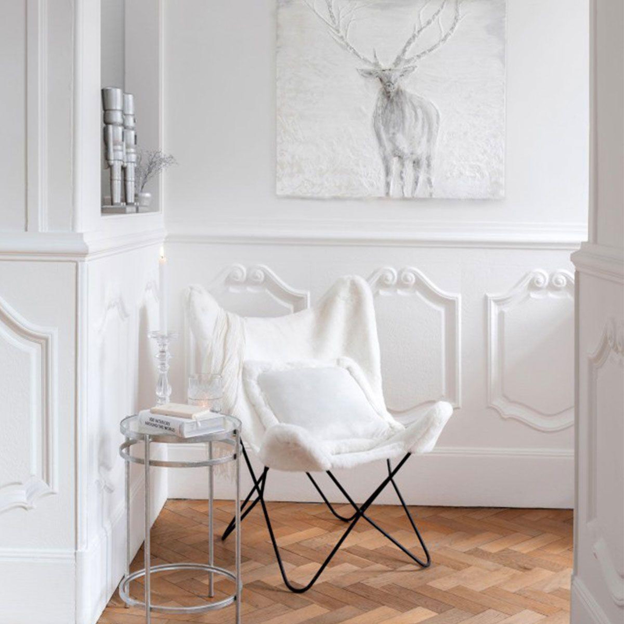 Voir la diapositive 2 : J-LINE Support chaise en métal  scandinave  87cm noir