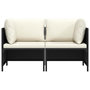 Voir la diapositive 4 : VIDAXL Canape de jardin a 2 places avec coussins Noir Resine tressee