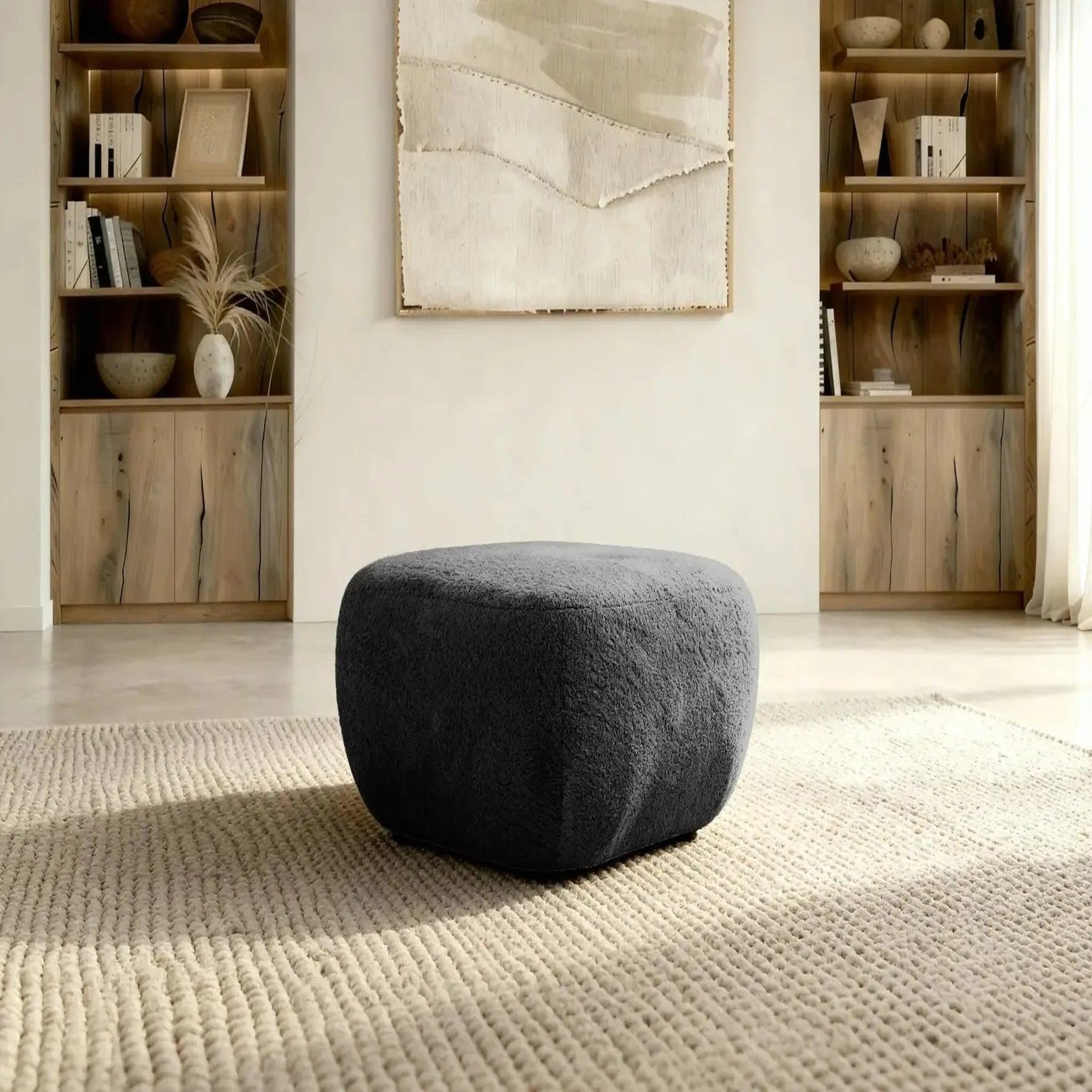Voir la diapositive 3 : CASANOVA PARIS Santiago - pouf tissu bouclette