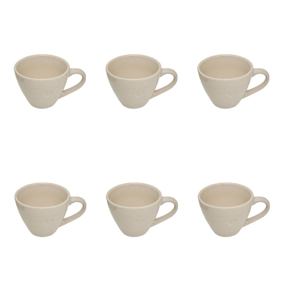 SECRET DE GOURMET Lot de 6 Mugs en Céramique  Adèle  38cl Blanc