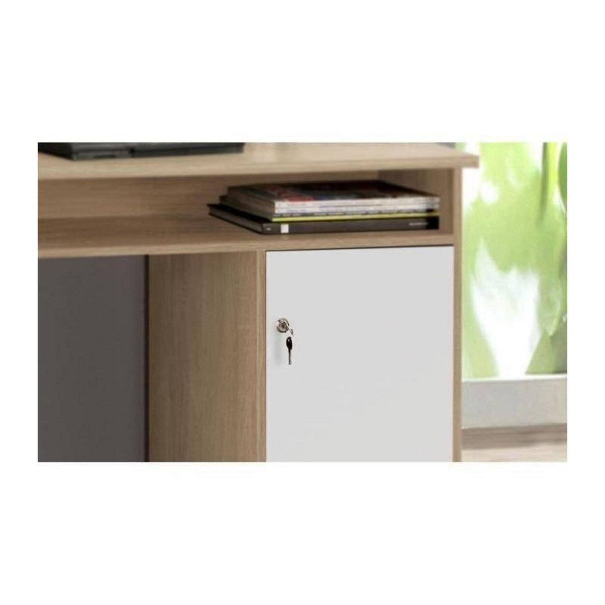 FINLANDEK FINLANDEK Bureau TYO contemporain decor chene et blanc - L 126 cm