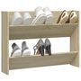 Voir la diapositive 3 : VIDAXL Armoire a chaussures murale Chene Sonoma 80x18x60 cm Agglomere