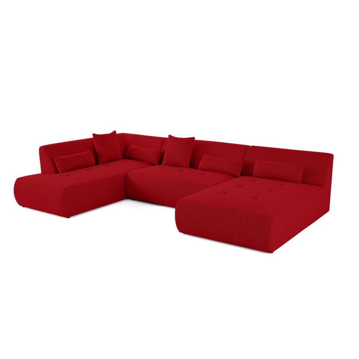 LISA DESIGN Onyx - canapé panoramique d'angle gauche - 7 places - en tissu mailles 3d