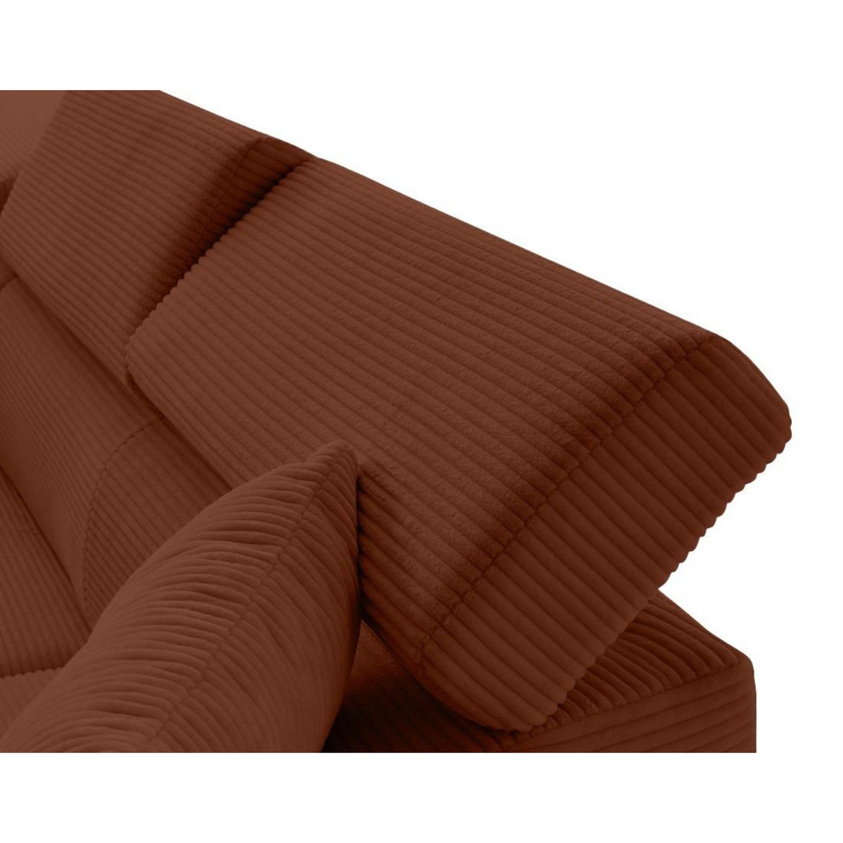 BEST MOBILIER Lisbona - canapé d'angle gauche 5 places convertible avec têtières en velours côtelé