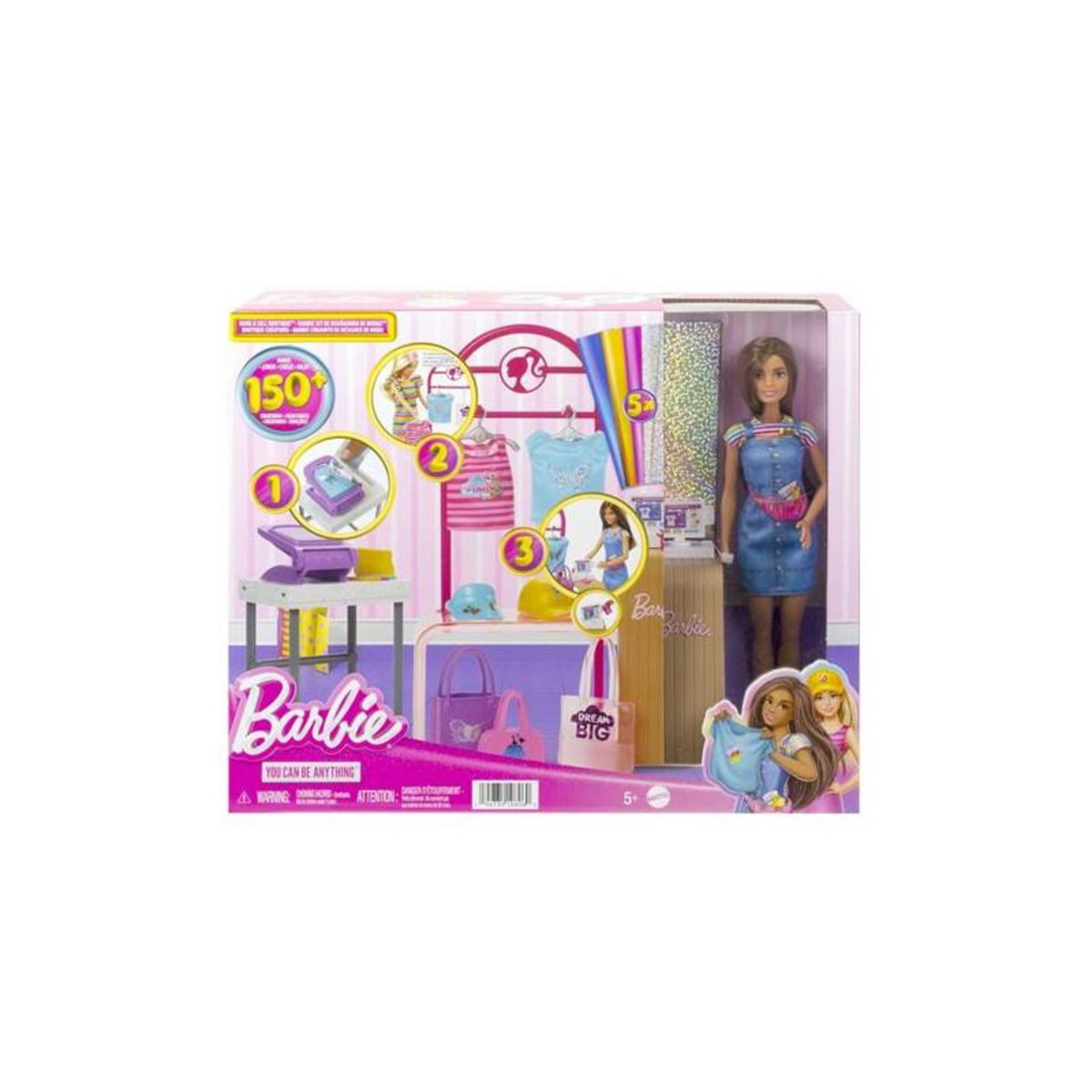 MATTEL Coffret Barbie Mattel Boutique Création Poupée Mannequin