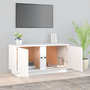 Voir la diapositive 3 : VIDAXL Meuble TV Blanc 80x35x40,5 cm Bois de pin massif