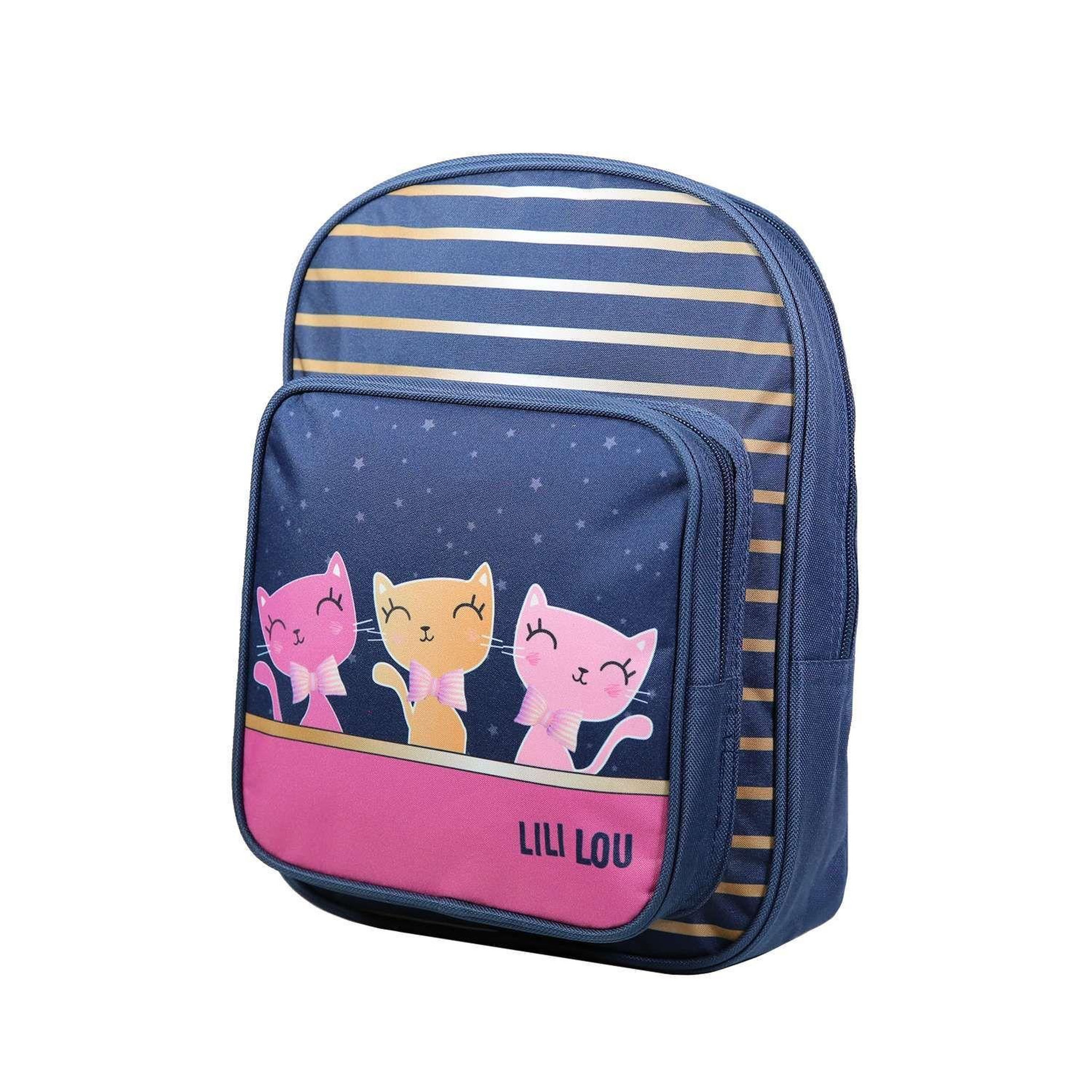 Voir la diapositive 2 : Bagtrotter BAGTROTTER Sac à dos 31 cm avec poche maternelle Lili Lou Chat Bleu