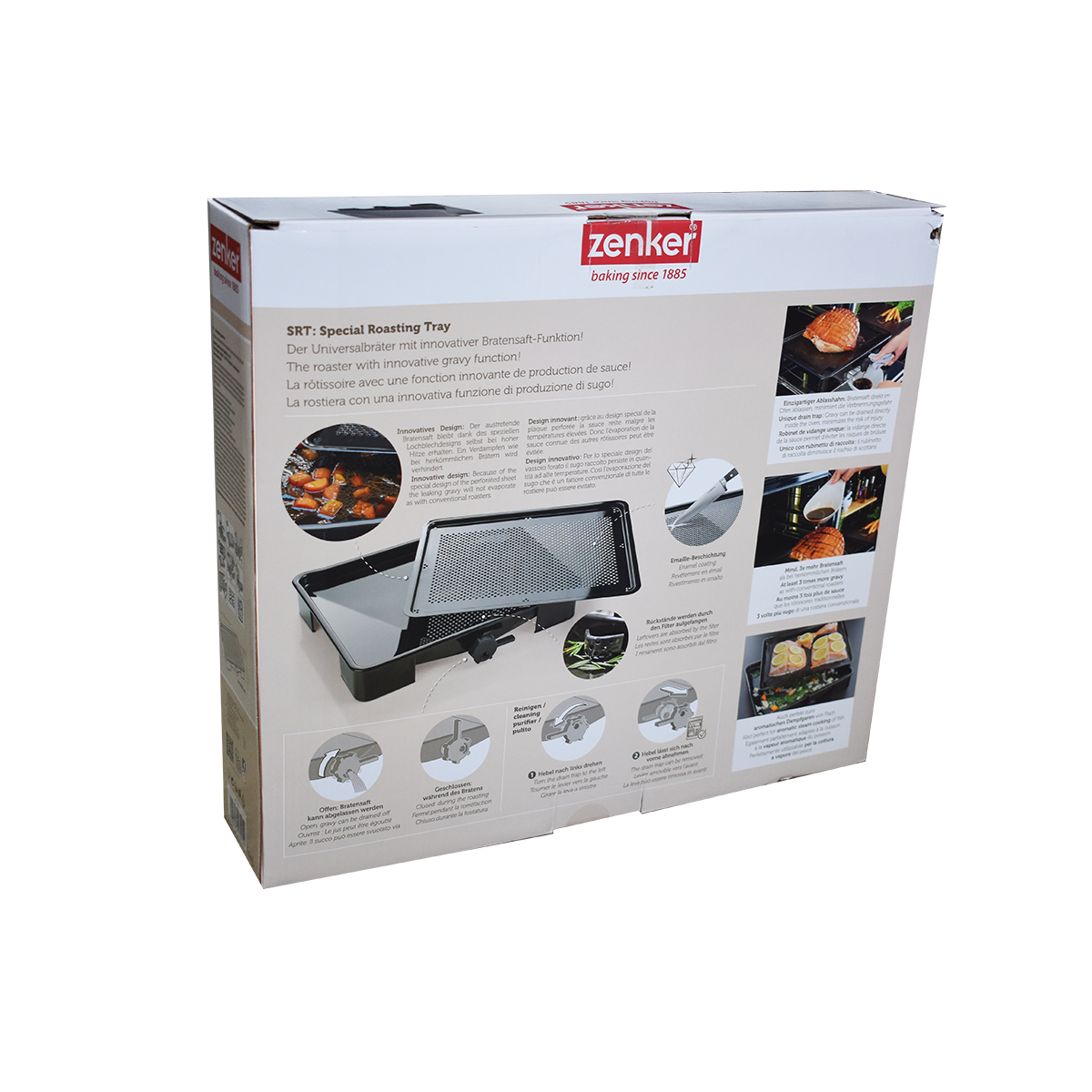 ZENKER Ensemble de 2 Plats de cuisson four pour rôti avec bac de récupération du jus de 3 litres 39 x 33 cm Zenker Special Cooking