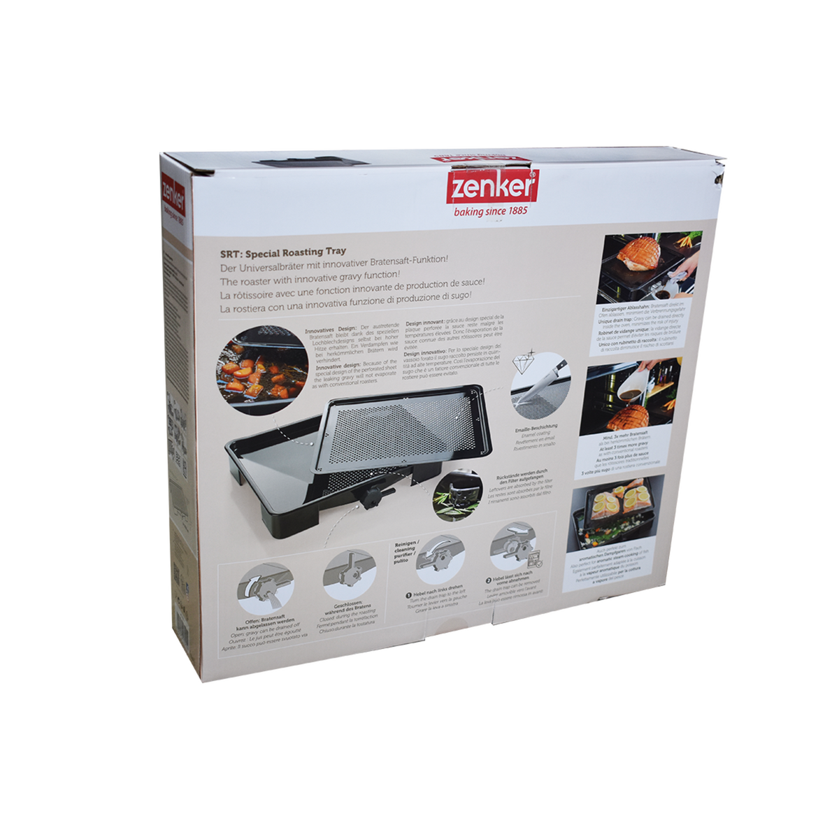 ZENKER Ensemble de 2 Plats de cuisson four pour rôti avec bac de récupération du jus de 3 litres 39 x 33 cm Zenker Special Cooking