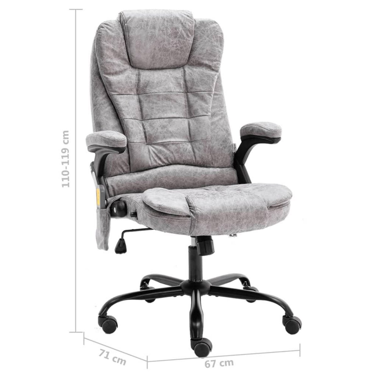 VIDAXL Chaise de bureau de massage gris clair similicuir daim