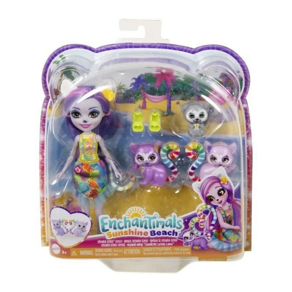 ENCHANTIMALS Poupée Enchantimals Famille Lorinda Lémur colorée