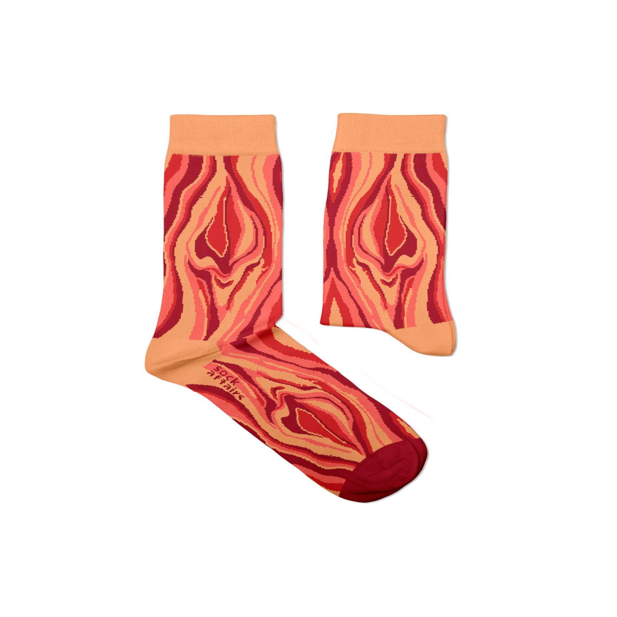 SOCK AFFAIRS Chaussettes coton bio vulves. Coloris disponibles : Orange