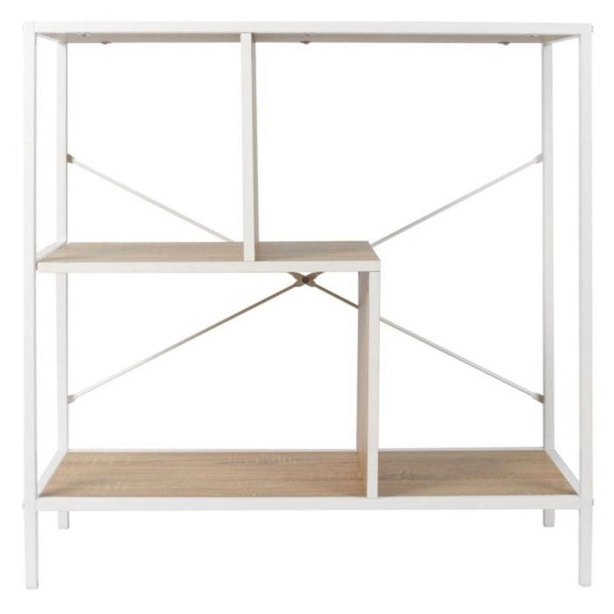 Paris Prix Étagère Design  Edison  80cm Naturel & Blanc