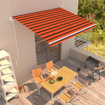 VIDAXL Auvent retractable automatique 400x300 cm Orange et marron