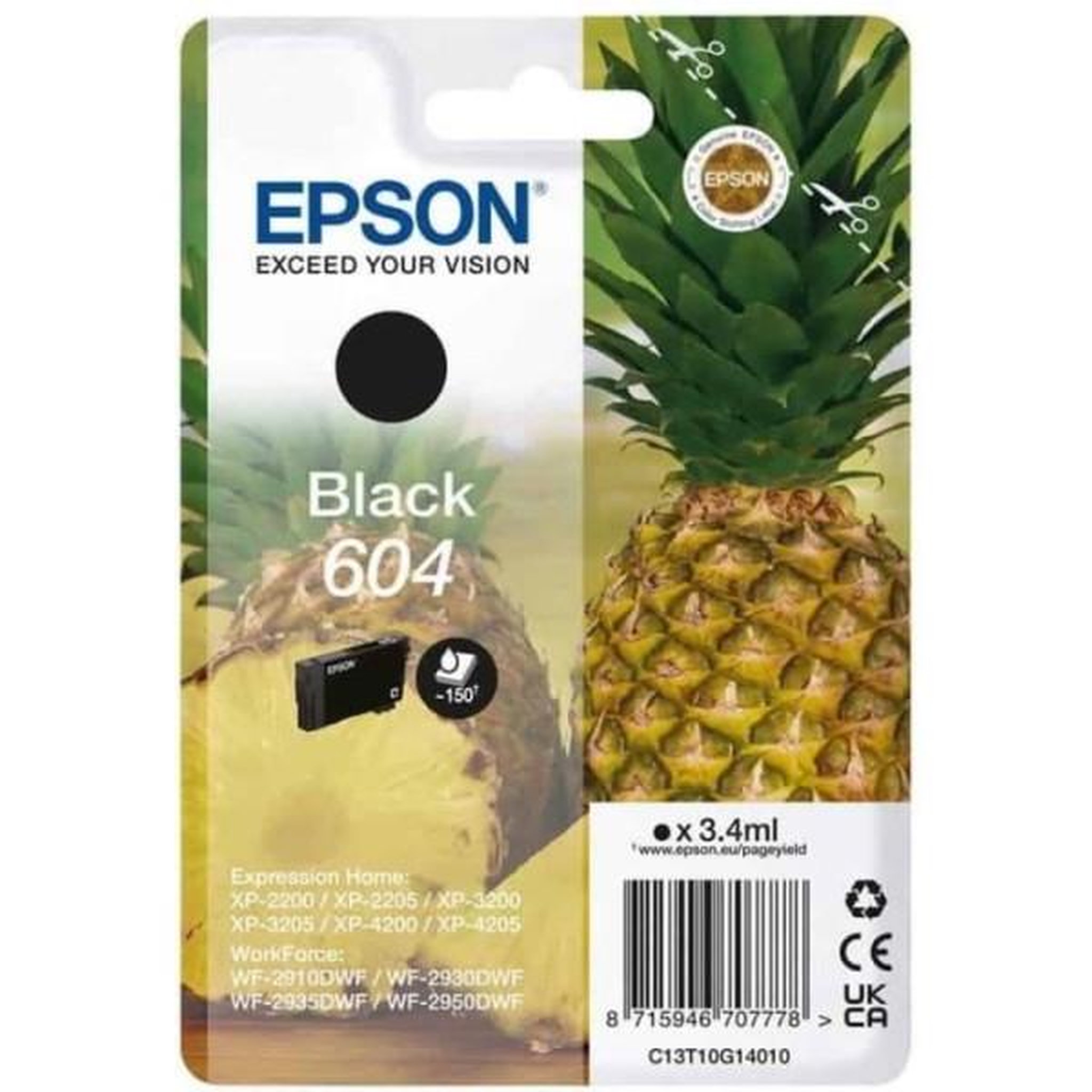 Epson Encre - EPSON - Ananas 604 - Noir - Originale - 150 pages