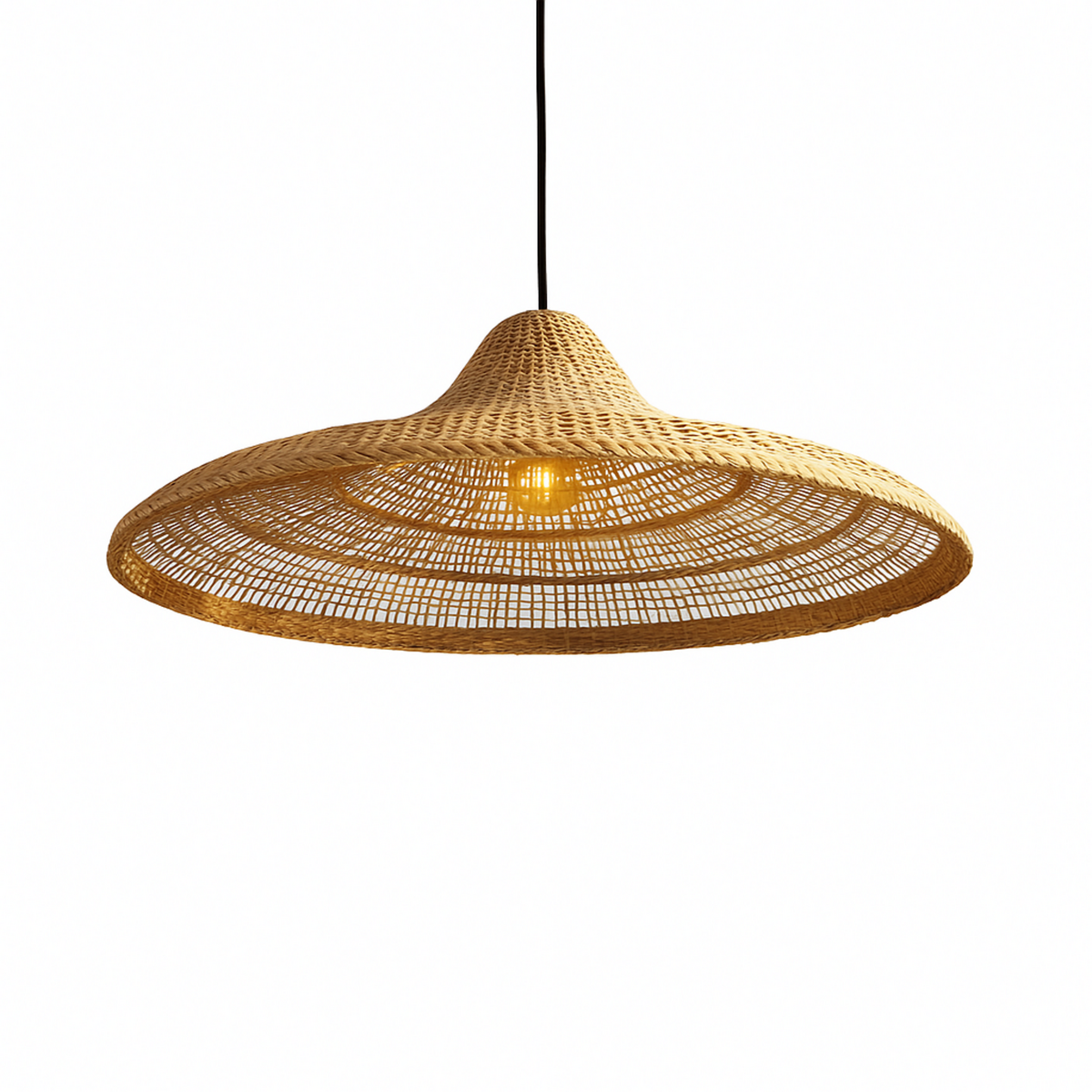 Lumisky Suspension d'extérieur nomade FREYA LARGE Bois Herbe marine D70 cm