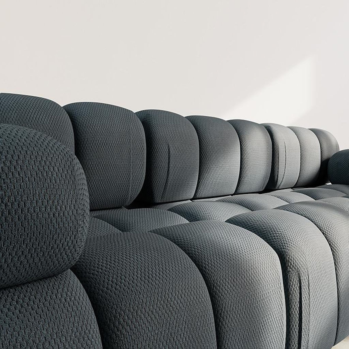 LISA DESIGN Ruby - canapé droit modulable 3 places en velours texturé