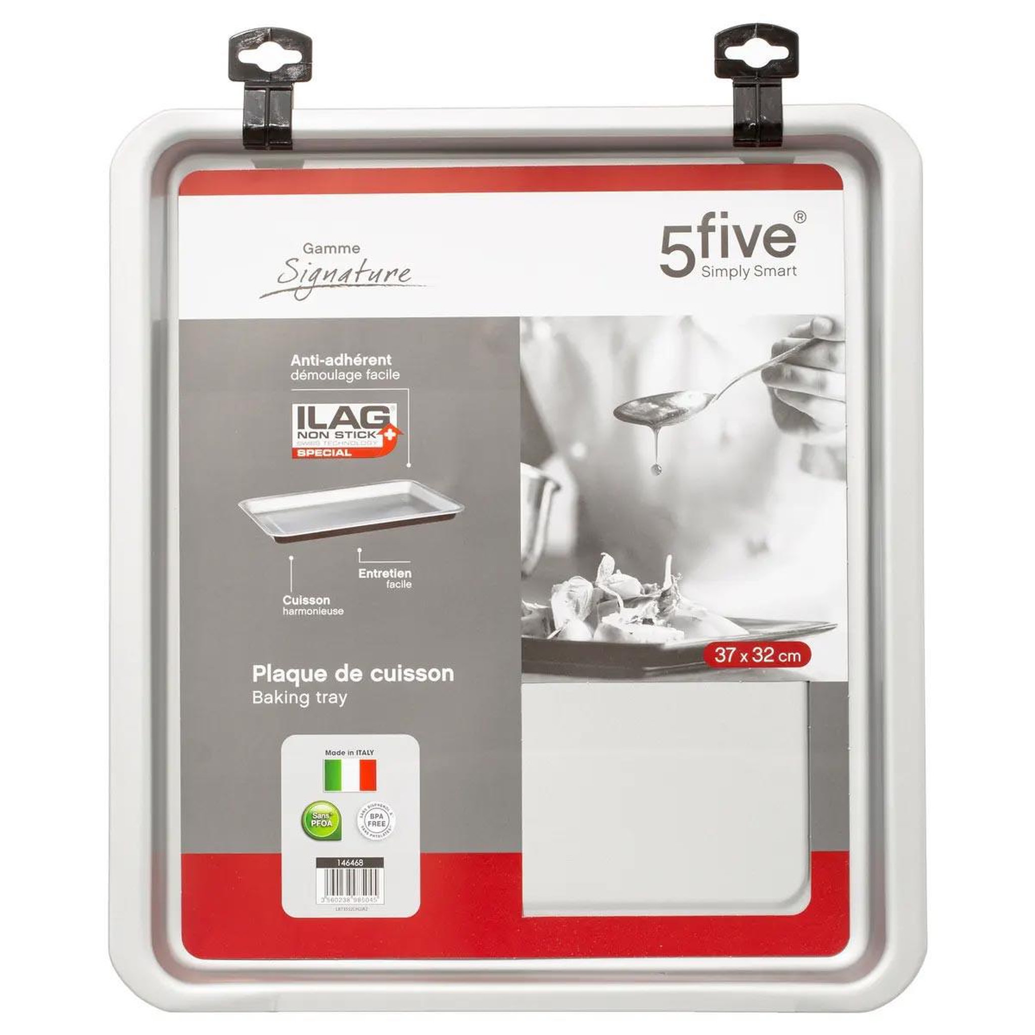 Voir la diapositive 2 : FIVE Plaque en métal rectangulaire  signature  37cm noir