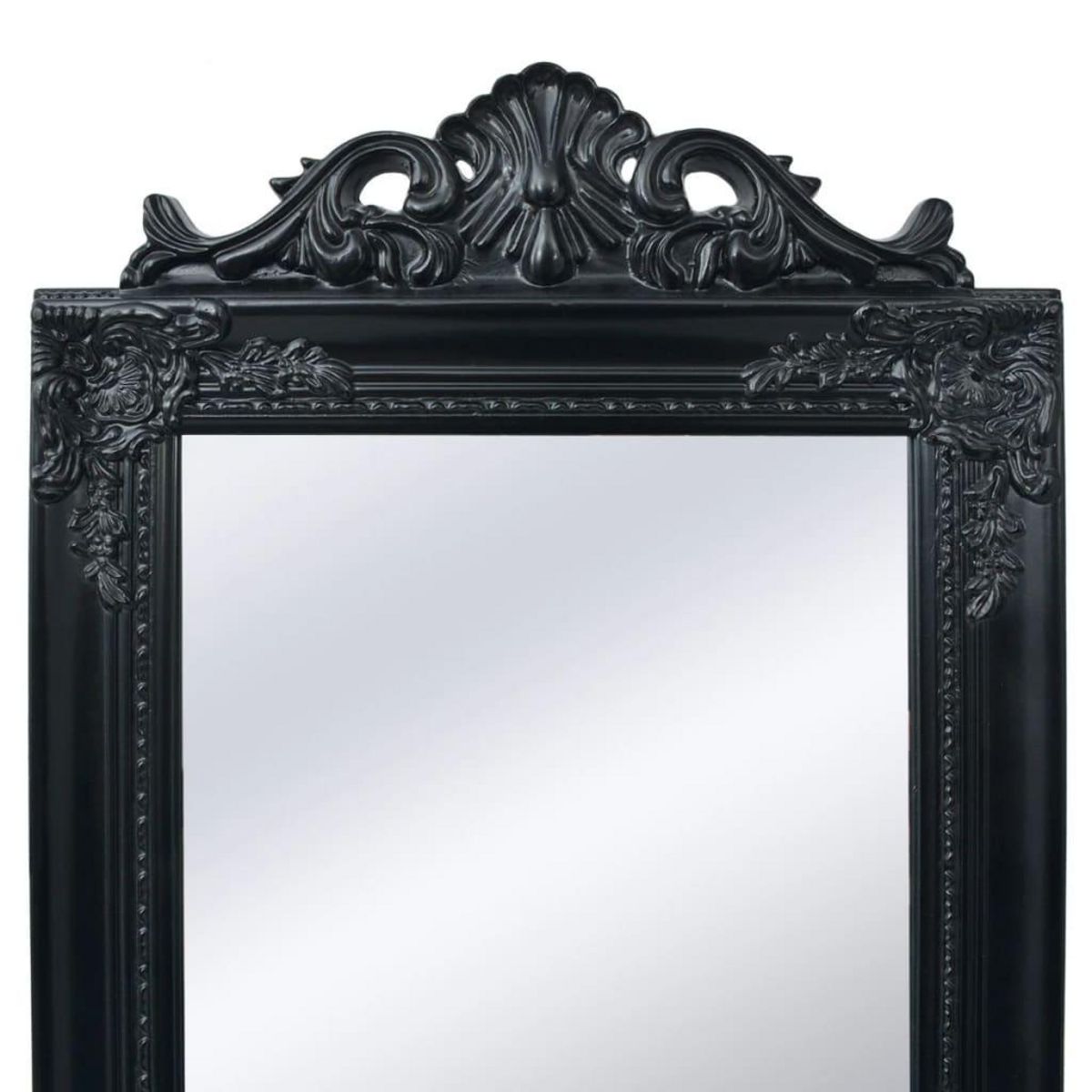 VIDAXL Miroir sur pied Style baroque 160x40 cm Noir